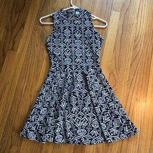 Patterned fit and flare dress
